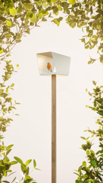 Alberts Vogelhäuschen Delta, DIY Montage, zum aufhängen oder hinstellen, 145 x 265 x 160 mm, Sendzimirverzinkt, 355128