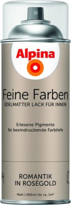 Alpina Feine Farben Sprühlack, Romantik in Roségold, 400ml Metallic, 983716