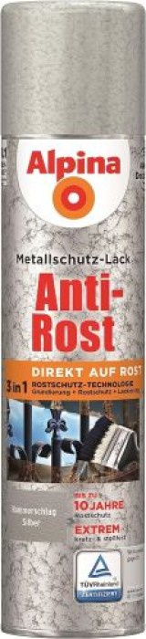Alpina Metallschutzlack Anti-Rost Hammerschlag Silber 400ml, 017190804/L