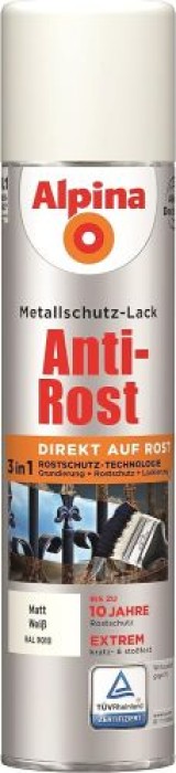 Alpina Metallschutzlack Anti-Rost Matt Weiß 400ml, 017350804/L