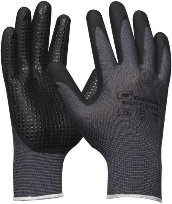 Arbeitshandschuh MULTI FLEX ECO | Größe 10 (XL) | Polyester, Nitril Beschichtung mit Noppen | 1 Paar 709678