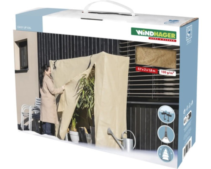 Windhager Winter-Vlieshaube Easy up XXL, 2 x 1,8 x 0,7 m, 07662