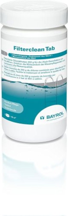 BAYROL Filterclean Tab - 200 g Chlortabletten für zweifach Desinfektion von Sandfiltern - 1 kg, 76010