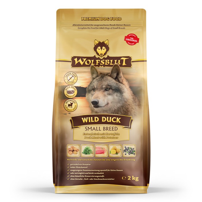 Wolfsblut Wild Duck für ausgewachsene Hunde kleiner Rassen, Trockenfutter, 2 kg, WB761187