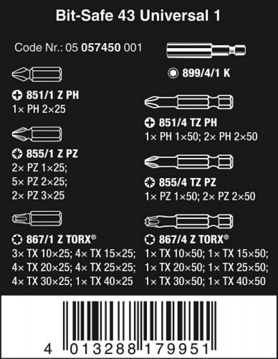 Bit-Safe 43 Bit-Sortiment Universal 1, 43-teilig 0070509999100