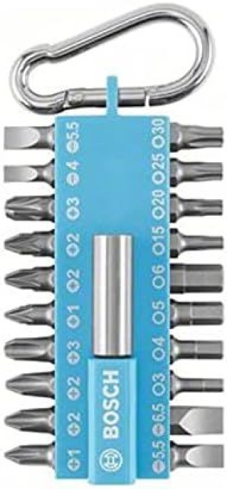 Bosch 21-teiliges Schrauberbit-Set mit Snap-hook Hellblau, 2607012001