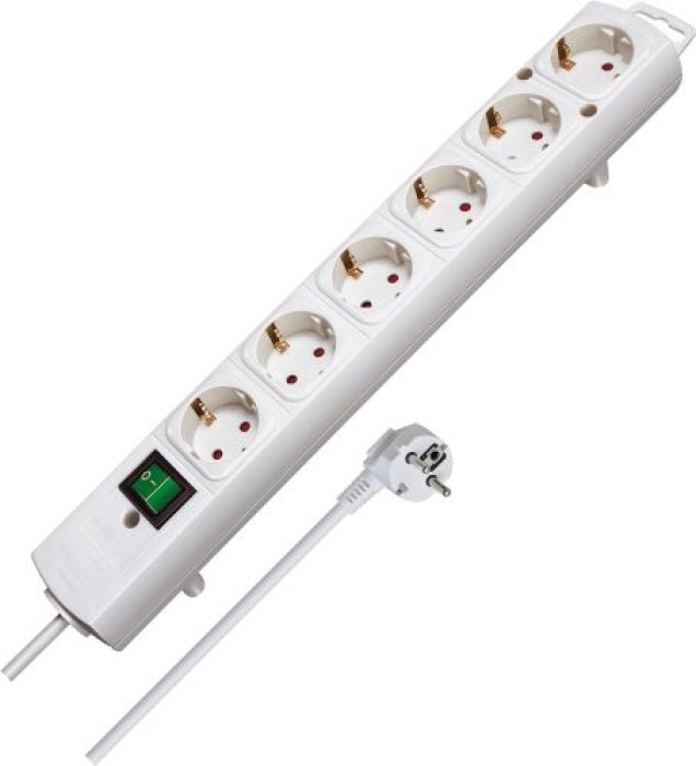 Brennenstuhl Comfort-Line, Steckdosenleiste 6-fach mit Schalter, 2m Kabel, weiß, 1153320