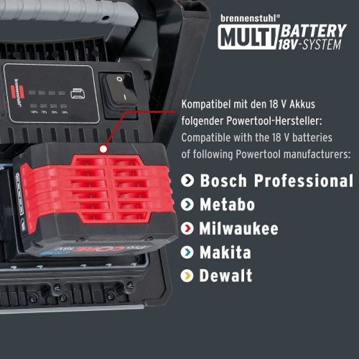 Brennenstuhl Multi Battery LED Akku Baustrahler 4000 MA 1173140400
