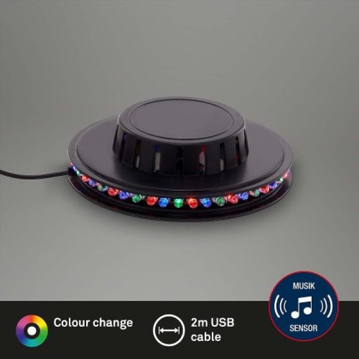 BRILONER  - LED Lichtrad, Partylicht inkl. Musiksensor, musikgesteuerter Farbwechsel, 2341-048