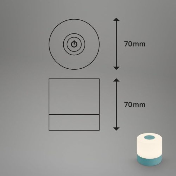 BRILONER LED Akku-Tischleuchte, 7 cm, Touch, 2W, 150lm, blau, 7461010