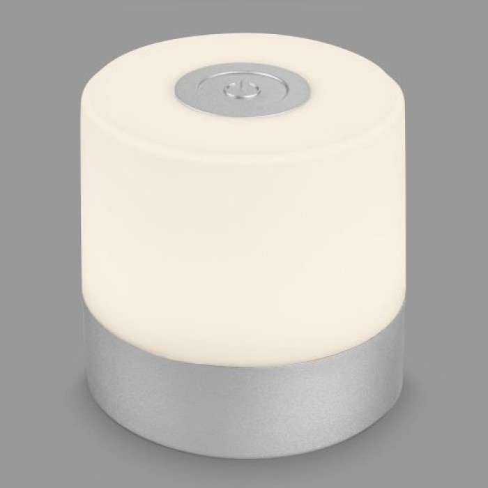 BRILONER LED Akku-Tischleuchte, 7 cm, Touch, USB-C, 2W, 150lm, chrom-matt, 7461014