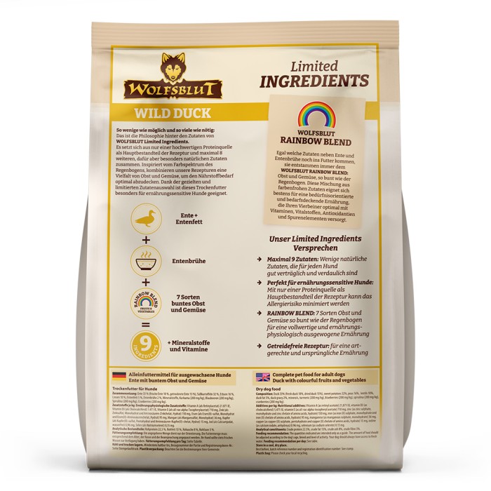 Wolfsblut Limited Ingredients Adult, Wild Duck, Trockenfutter, 1 kg, WB842235
