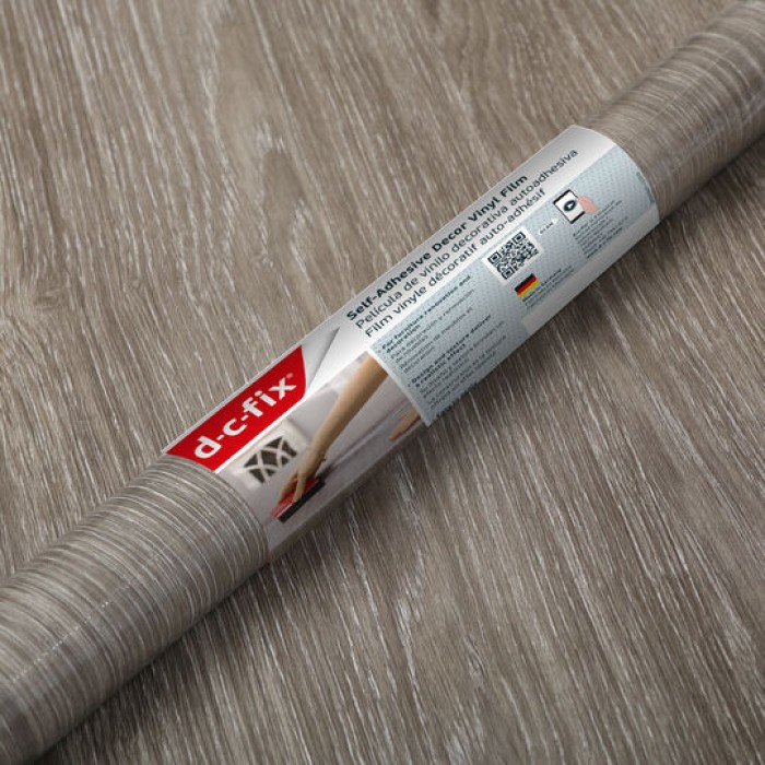 d-c-fix Klebefolie Sheffield Oak Perlgrau, 90 cm x 2,1 m, selbstklebende Deko-Folie für Möbel, F3465350