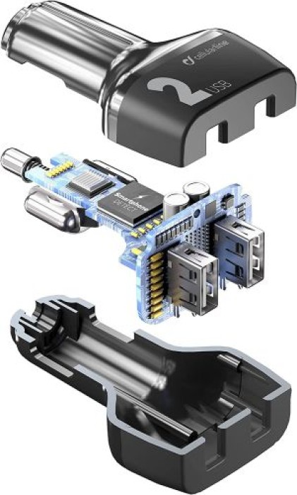 Cellularline KFZ-Lader MULTIPOWER 24W 2x USB Type-A CBRUSB224WK