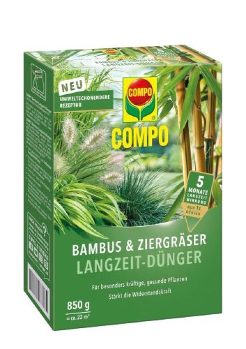 COMPO Bambus & Ziergräser Langzeit-Dünger, 5 Monate Langzeitwirkung, 850 g, 22 m², 26048