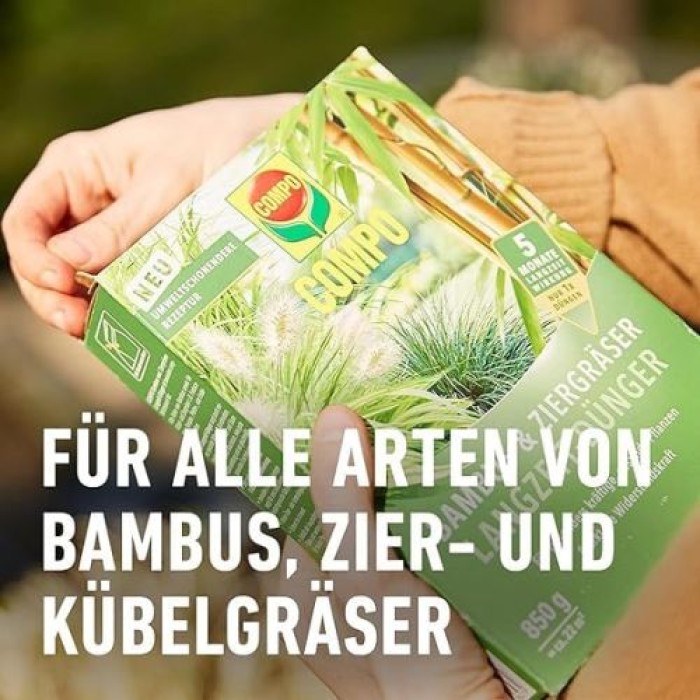COMPO Bambus & Ziergräser Langzeit-Dünger, 5 Monate Langzeitwirkung, 850 g, 22 m², 26048