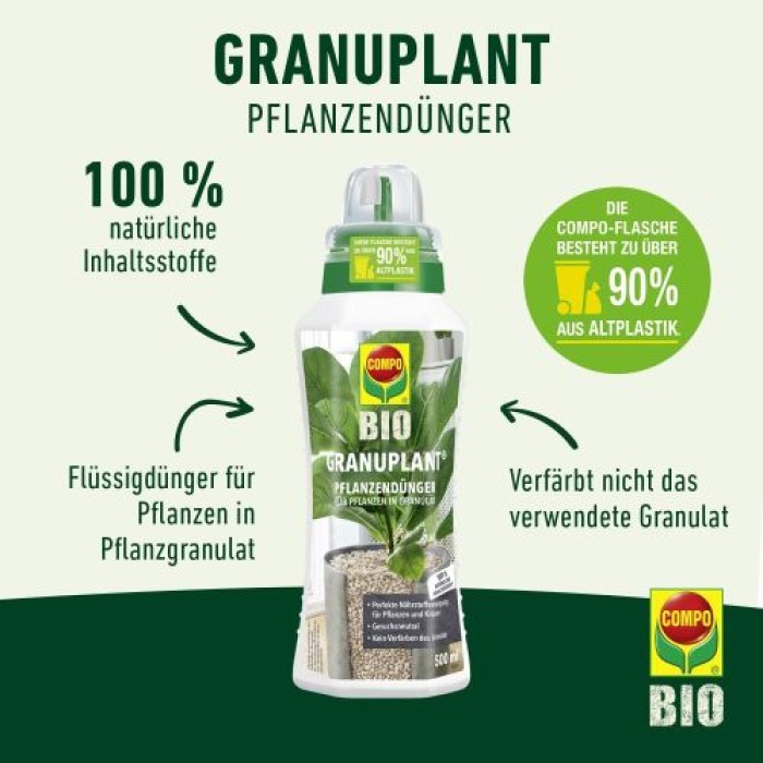 COMPO Bio GRANUPLANT Pflanzendünger für Pflanzen in Semi- und Hydrokultur - 500 ml, 23777