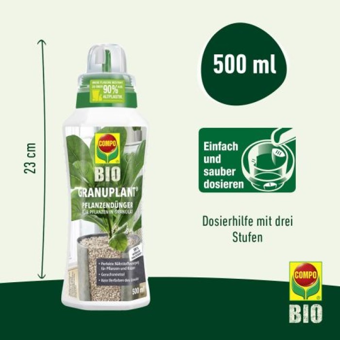 COMPO Bio GRANUPLANT Pflanzendünger für Pflanzen in Semi- und Hydrokultur - 500 ml, 23777