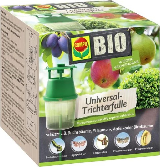 COMPO BIO Universal-Trichterfalle für Buchsbaumzünsler, Apfel- und Pflaumenwickler, ohne Lockstoff, 22591