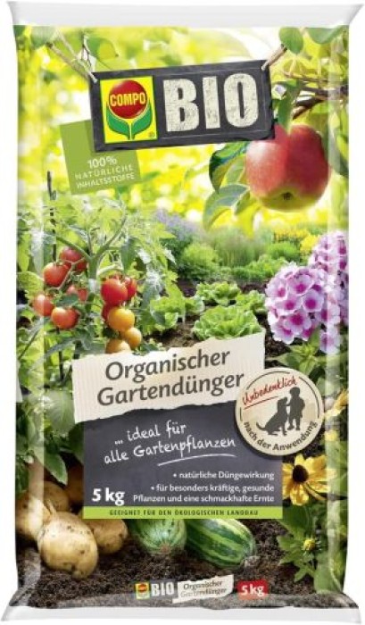 COMPO BIO Universal Gartendünger, für alle Gartenpflanzen geeignet, 5 kg, 22478