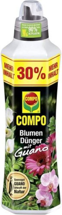 COMPO Blumendünger mit Guano, Spezial-Flüssigdünger, 1,3 Liter, 12031