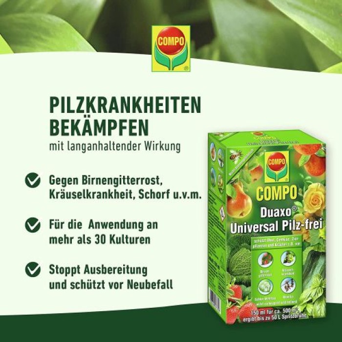COMPO Duaxo Universal Pilz-frei, Bekämpfung von Pilzkrankheiten, inkl. Messbecher, 150 ml, 17785