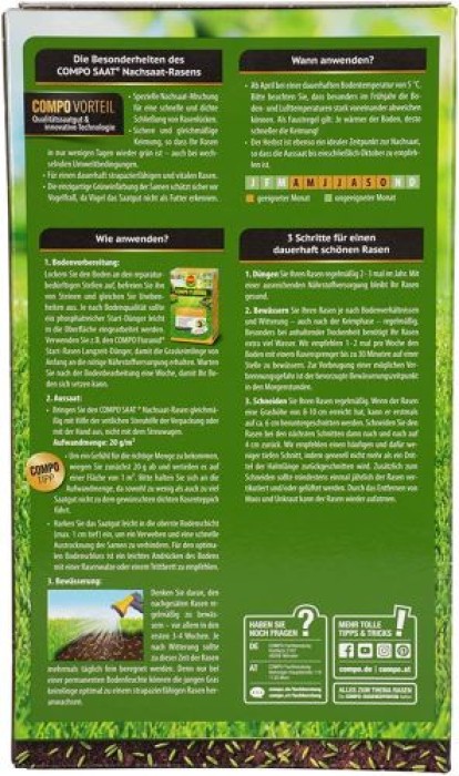 COMPO SAAT Nachsaat-Rasen, 1 kg, für 50 m², 13883