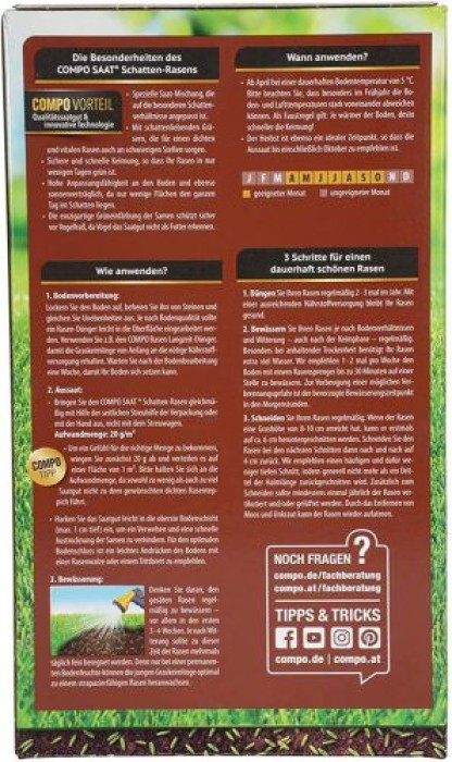 COMPO SAAT Schatten-Rasen, 1 kg, für 50 m², 13896