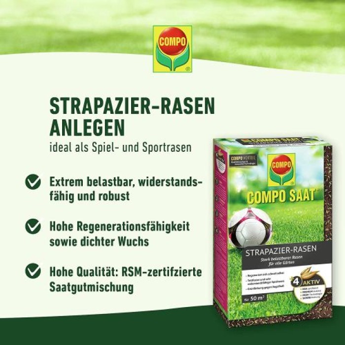 COMPO SAAT Strapazier-Rasen, 1 kg, für 50 m², 13885