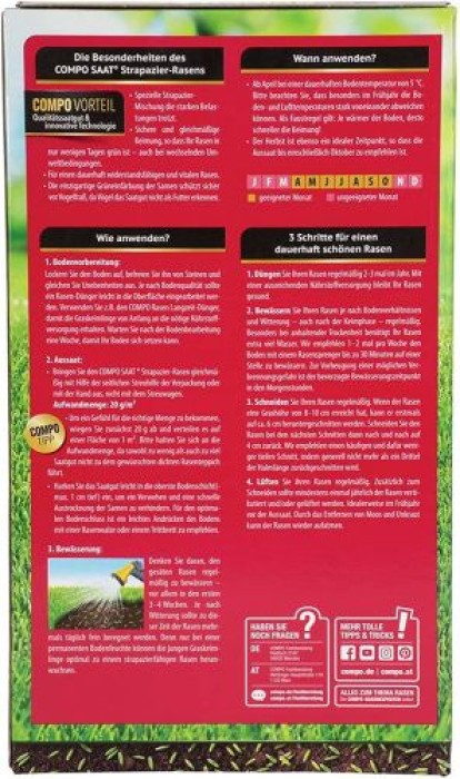 COMPO SAAT Strapazier-Rasen, 1 kg, für 50 m², 13885