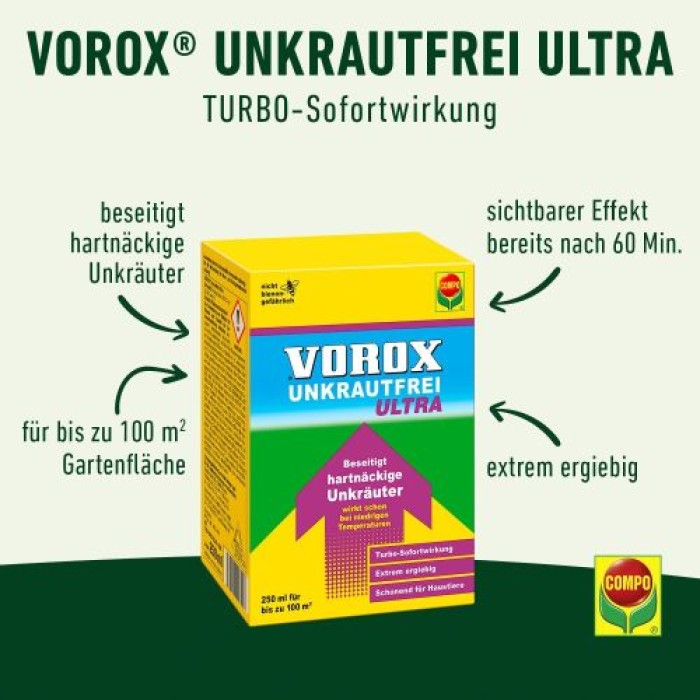 Compo VOROX Unkrautfrei Ultra 250 ml - Hochwirksamer Unkrautvernichter, 27939