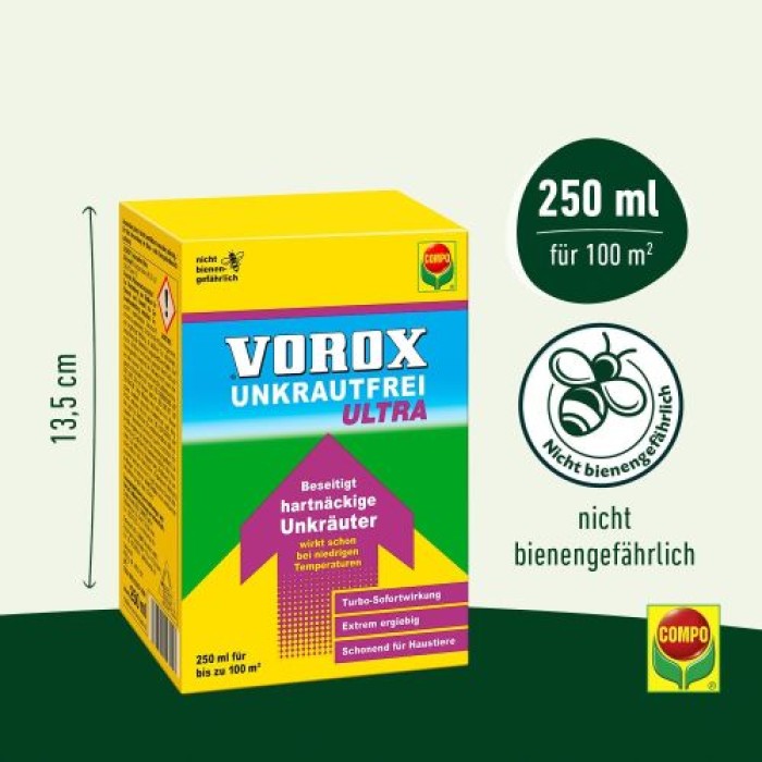 Compo VOROX Unkrautfrei Ultra 250 ml - Hochwirksamer Unkrautvernichter, 27939