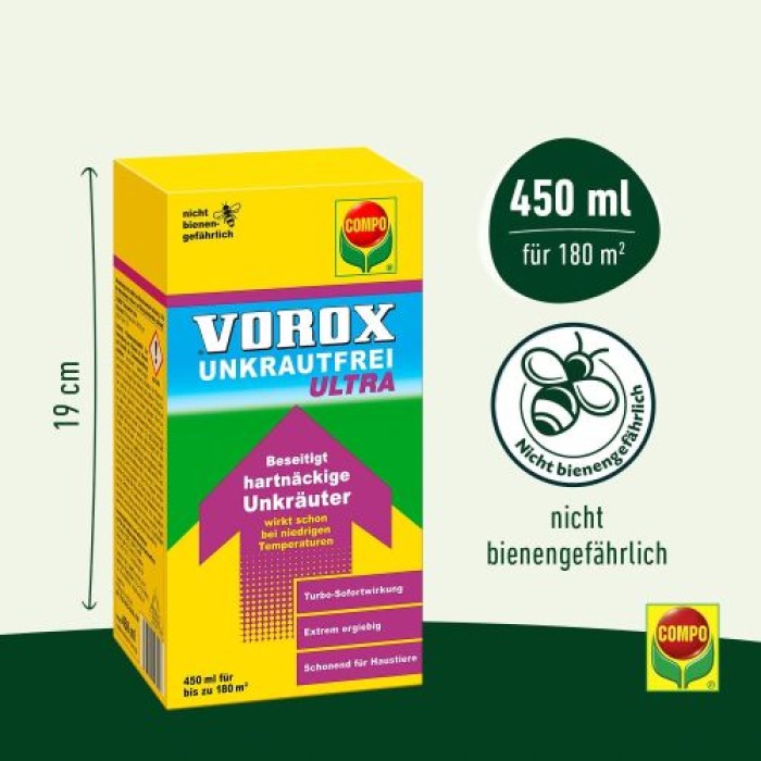 Compo VOROX Unkrautfrei Ultra 450 ml - Hochwirksamer Unkrautvernichter mit Sofortwirkung,  27940