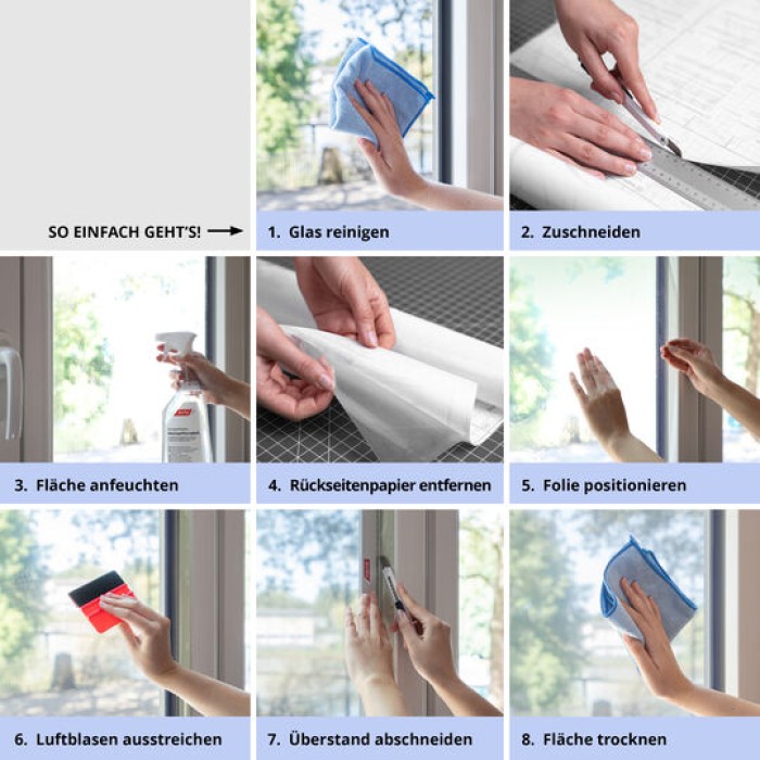 d-c-fix Fensterfolie static Lynn, 45 cm x 1,5 m, selbstklebende blickdichte Sichtschutzfolie, F3380020