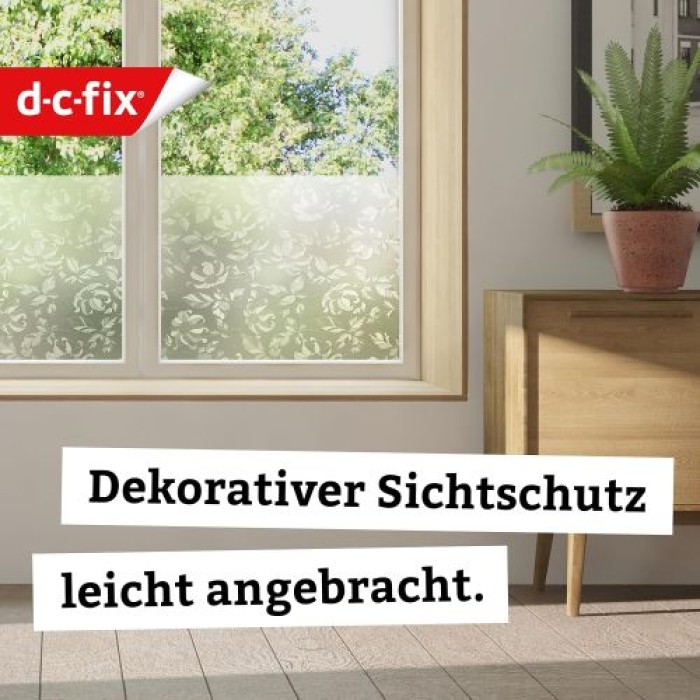 d-c-fix Fensterfolie Damast, 45 cm x 2 m, selbstklebende blickdichte Sichtschutzfolie, F3460464