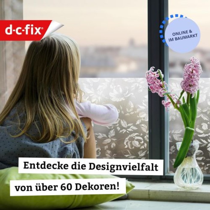 d-c-fix Fensterfolie Damast, 45 cm x 2 m, selbstklebende blickdichte Sichtschutzfolie, F3460464
