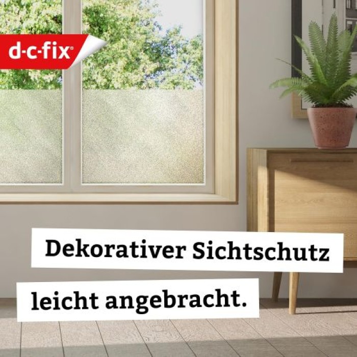 d-c-fix Fensterfolie Milky, 67,5 cm x 2 m, selbstklebende blickdichte Sichtschutzfolie, F3468052