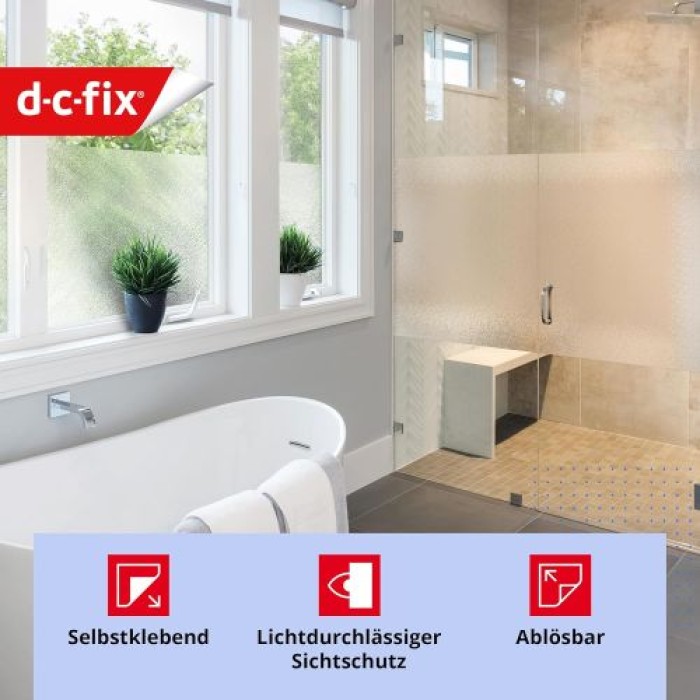 d-c-fix Fensterfolie Milky, 67,5 cm x 2 m, selbstklebende blickdichte Sichtschutzfolie, F3468052