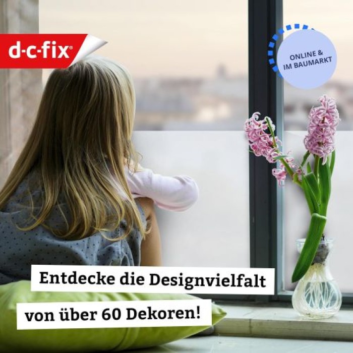 d-c-fix Fensterfolie Opal, 90 cm x 2,1 m, selbstklebende blickdichte Sichtschutzfolie, F3465372