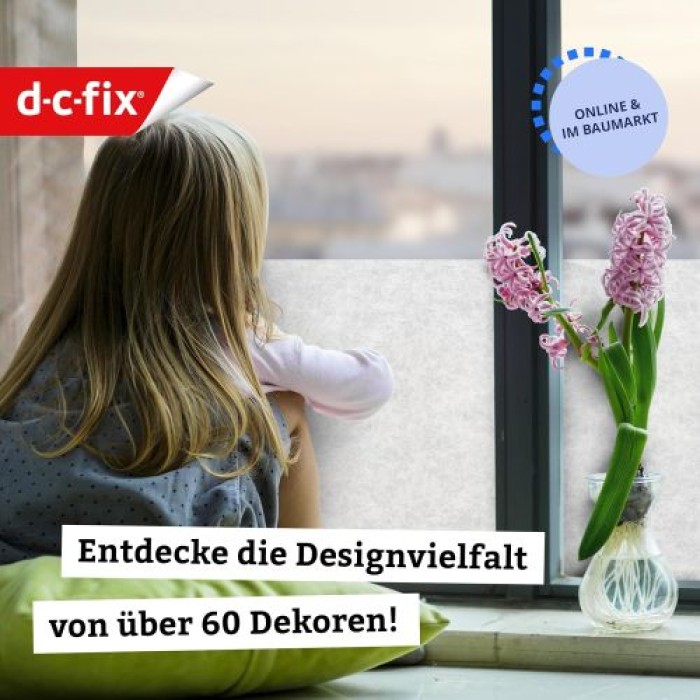 d-c-fix Fensterfolie Reispapier weiß, 45 cm x 2 m, selbstklebende blickdichte Sichtschutzfolie, F3460350