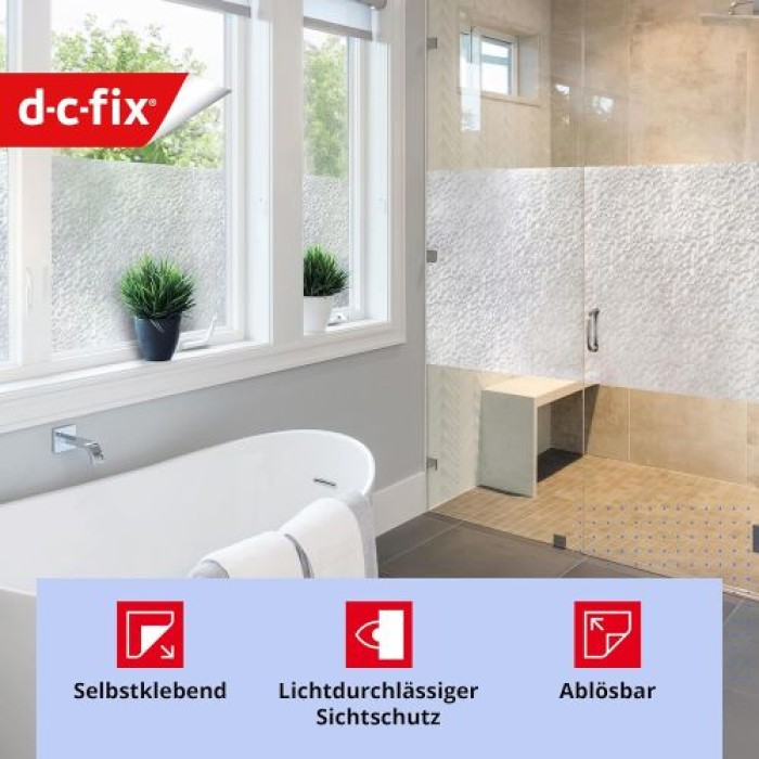 d-c-fix Fensterfolie Snow, 67,5 cm x 2 m, selbstklebende blickdichte Sichtschutzfolie, F3468011