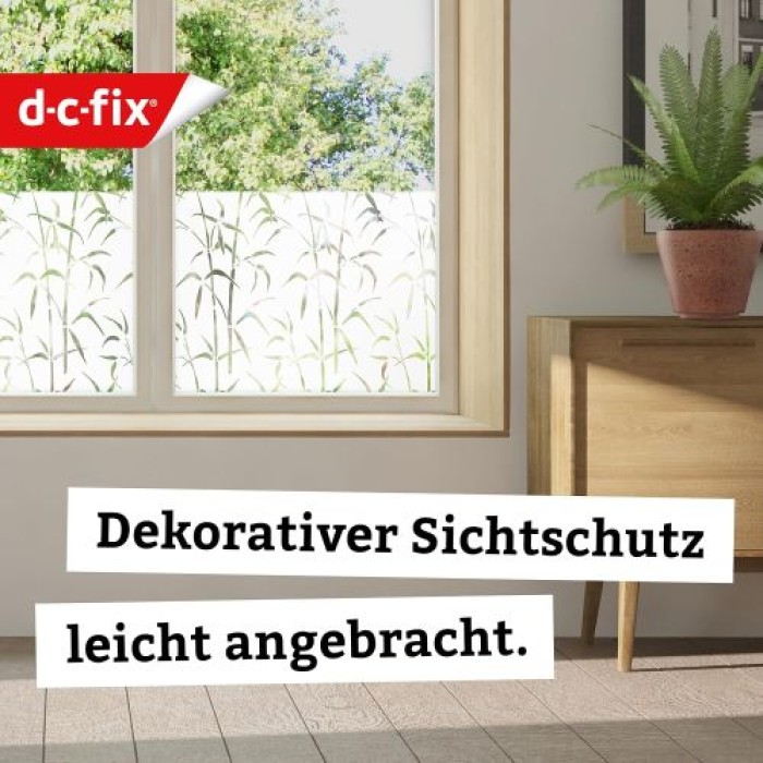 d-c-fix Fensterfolie static Bamboo, 67,5 cm x 1,5 m, selbstklebende blickdichte Sichtschutzfolie, F3388023