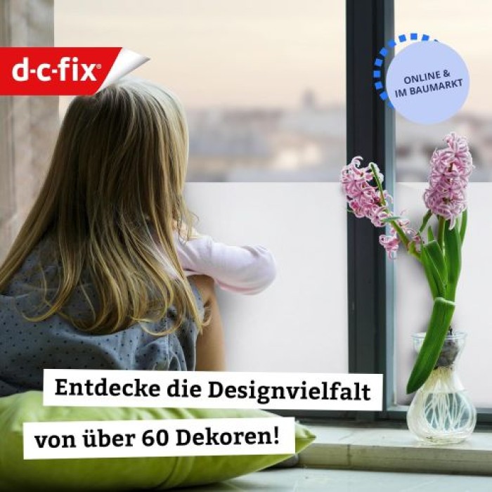 d-c-fix Fensterfolie static Frost, 45 cm x 1,5 m, selbstklebende blickdichte Sichtschutzfolie, F3380011