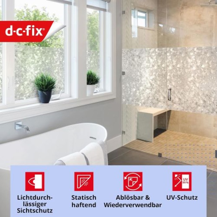 d-c-fix Fensterfolie static Splinter, 45 cm x 1,5 m, selbstklebende blickdichte Sichtschutzfolie, F3380019
