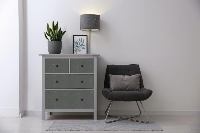 d-c-fix Klebefolie Tico Silver, 45 cm x 2 m, selbstklebende Deko-Folie für Möbel, F3460686