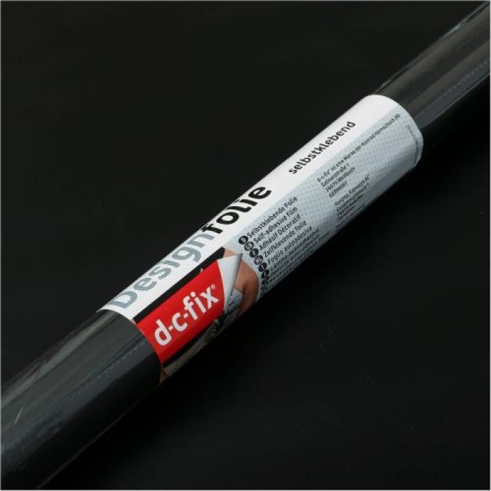 d-c-fix Klebefolie Uni seidenmatt schwarz, 67,5 cm x 2 m, selbstklebende Deko-Folie für Möbel, F3468091