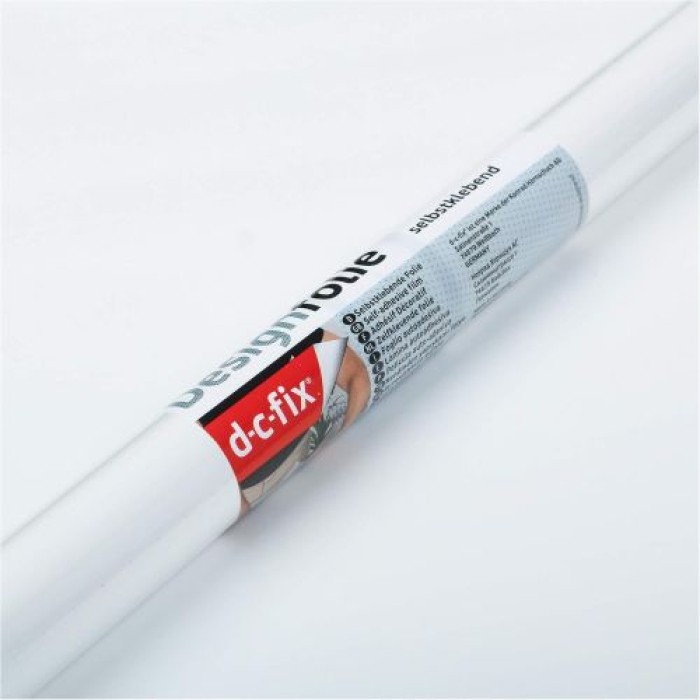 d-c-fix Klebefolie Uni seidenmatt weiß, 67,5 cm x 2 m, selbstklebende Deko-Folie für Möbel, F3468006