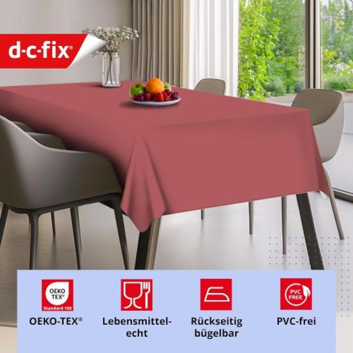 d-c-fix Tischdecke PVC-frei Mineral Red, 140 x 110 cm, eckig, F2362040