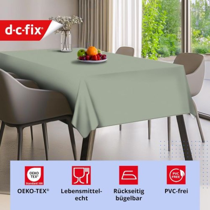 d-c-fix Tischdecke PVC-frei Sage Green, 180 x 140 cm, eckig, F2362031