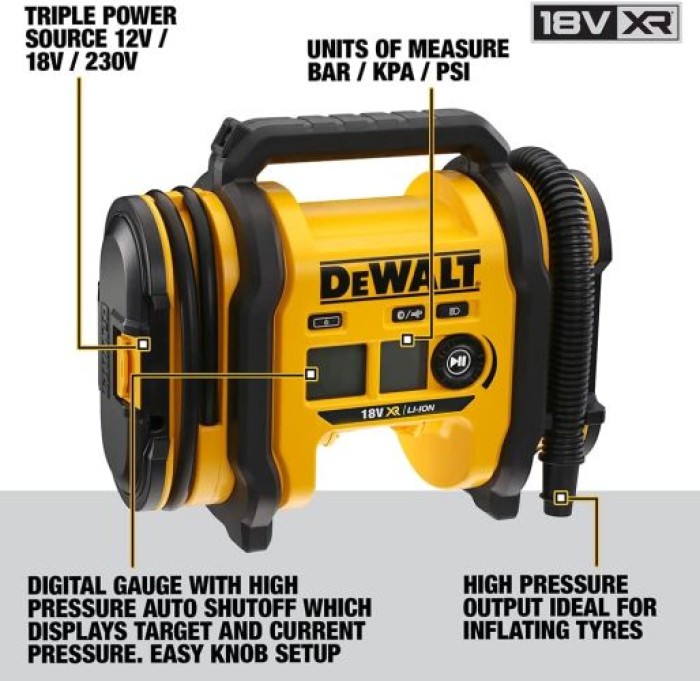 Dewalt Akku-Kompakt-Kompressor inkl. Zubehör DCC018N-XJ